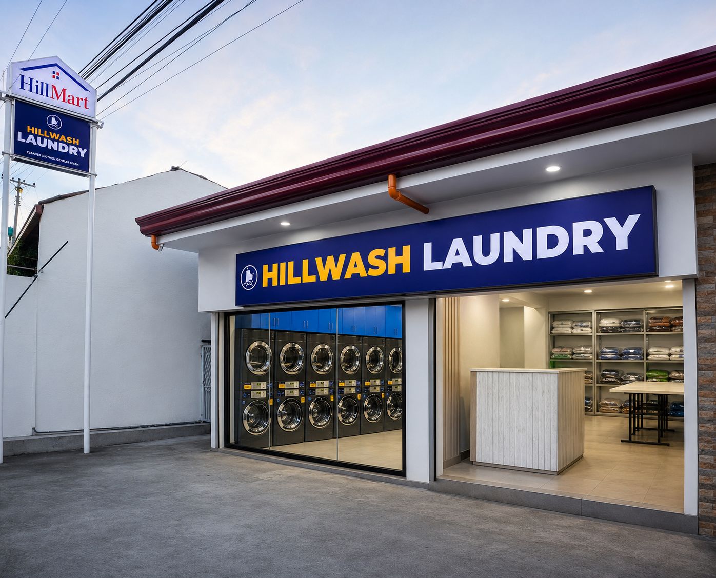 HillWash Laundry shop in Hillmart Building, Tulic, Argao